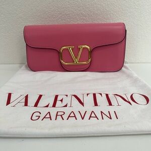 Valentino Garavani V Loco Pink Leather Shoulder Bag. Never Worn!